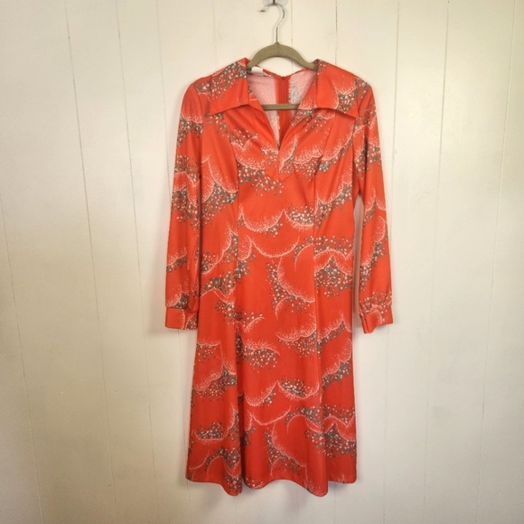 Vintage 1960's SEARS House Dress Hostess Midi A-Line Dress Women's Size Large - Picture 4 of 13